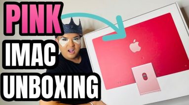 NEW PINK IMAC APPLE COMPUTER UNBOXING & REVIEW